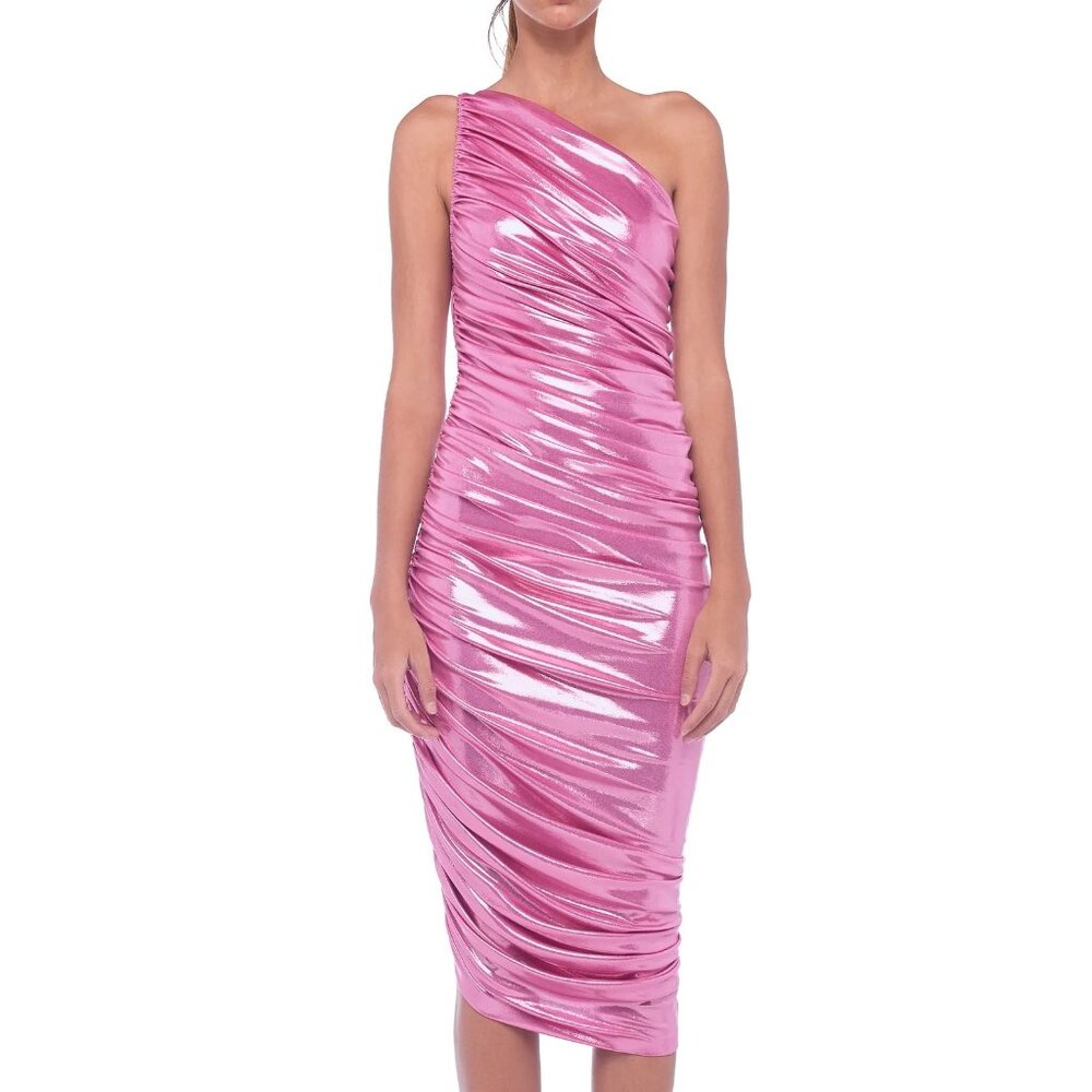 Norma Kamali Candy Pink Lame' Diana Dress, XS
